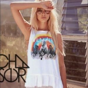 Chaser Wild and Free Peplum Tank